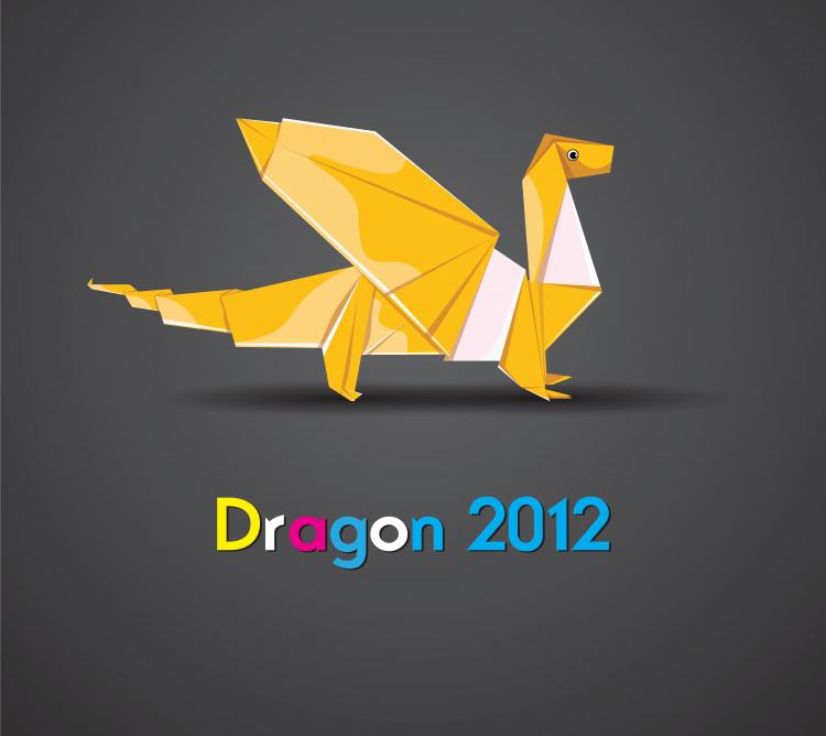 free vector Origami dragon 02 vector